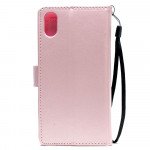 Wholesale iPhone Xs Max Multi Pockets Folio Flip Leather Wallet Case with Strap (Rose Gold)